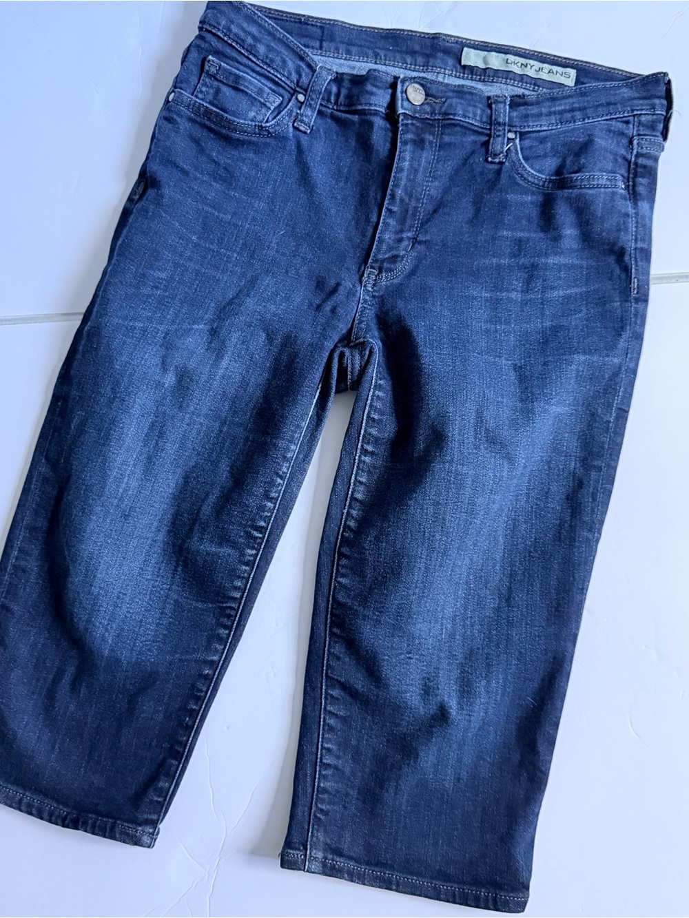 DKNY Y2K Capri Dark Blue Denim Jeans 4